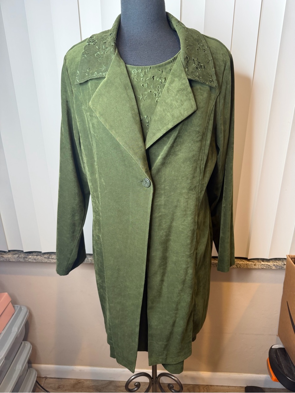 Victoria Moon sheath dress + duster jacket embroidered collar woman plus Size 16